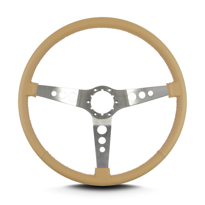 Lokar 67809 Lecarra Hot Rod Steering Wheel; Tan; Brushed Spokes; 15 in. Thin Grip; - Truck Part Superstore