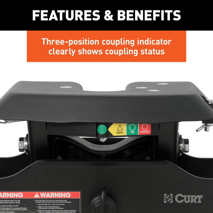 CURT 16091 A16 5th Wheel Hitch; Select Silverado; Sierra 2500; 3500 HD; 8ft. Bed Puck Syste - Truck Part Superstore