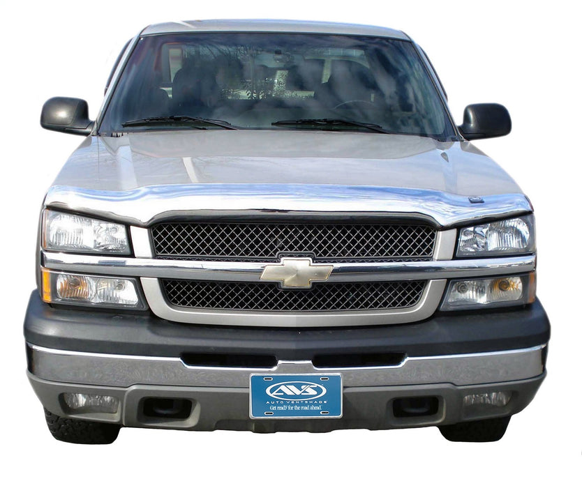 Auto Ventshade (AVS) 680815 Chrome Hood Shield; Full Height; No Drill; - Truck Part Superstore