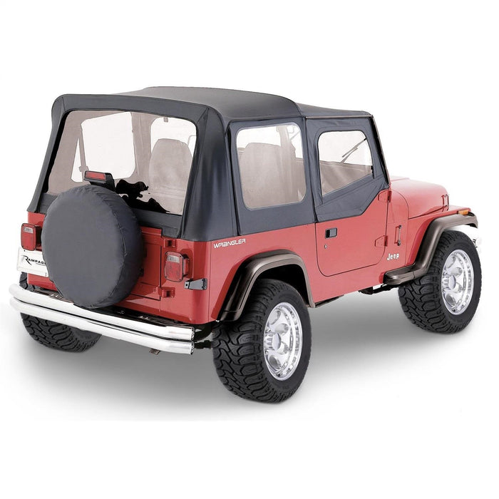 Rampage 68115 Complete Soft Top Kit; Black Denim; w/Soft Upper Doors; - Truck Part Superstore