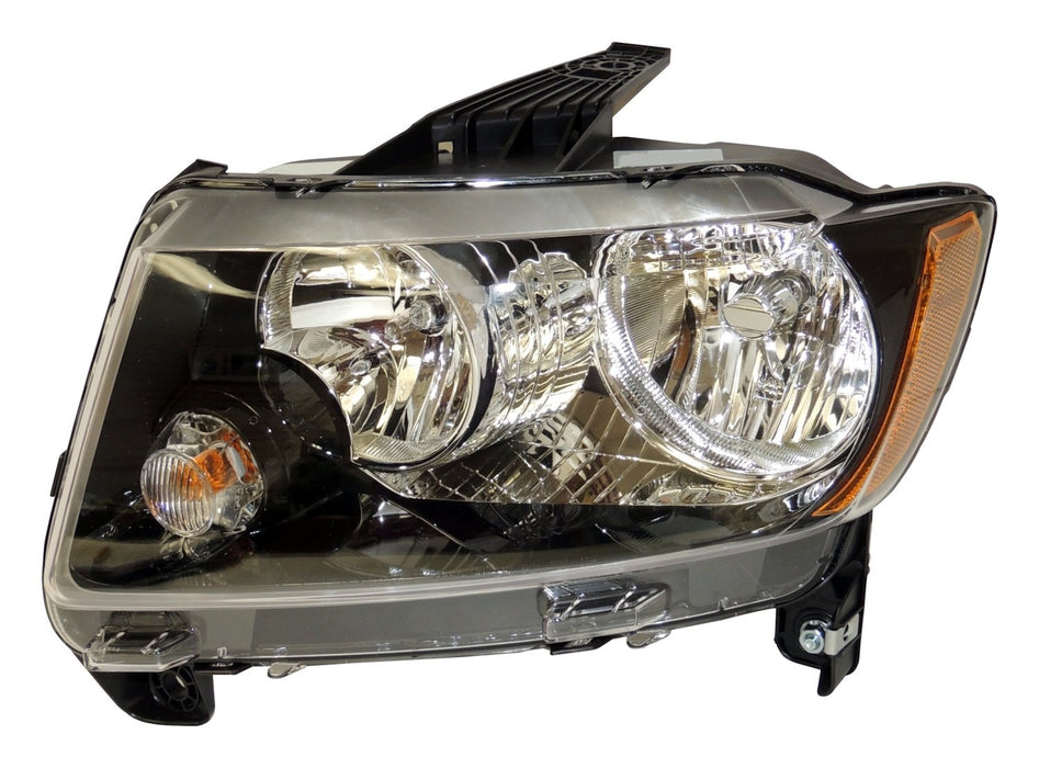 Crown Automotive Jeep Replacement 68171215AB Head Light; Left; w/Halogen Bulbs w/Black Bezels; Includes Bulbs; - Truck Part Superstore