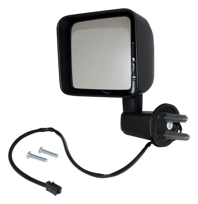 Crown Automotive Jeep Replacement 68249849AD Door Mirror; Left; w/Power Heated Mirrors; Black Textured; - Truck Part Superstore
