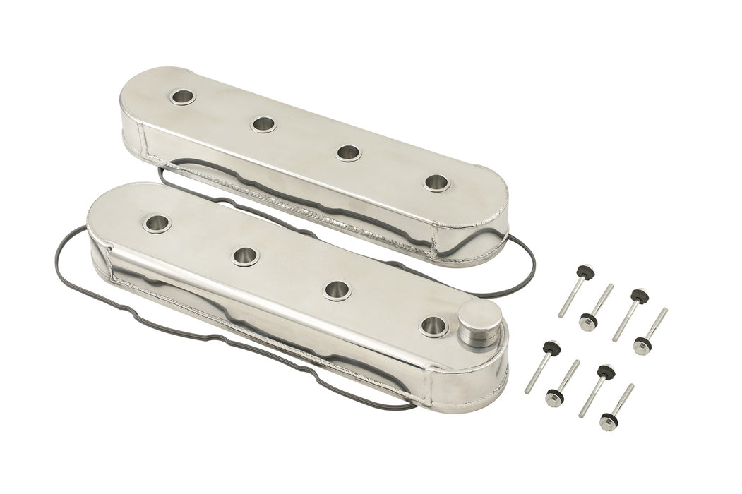 Mr Gasket 6825G Aluminum Valve Cover; Natural Finish; w/o Coil Stands; Pair; - Truck Part Superstore