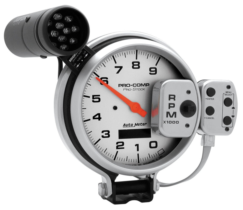 AutoMeter 6832 GAUGE; TACH; 5in.; 9K RPM; PRO-STOCK PEDESTAL W/SUPER LITE/PEAK MEM; ULTRA-LITE - Truck Part Superstore