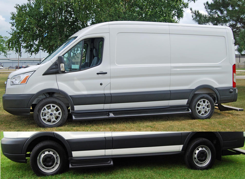 Owens Products 6834114-01 Running Boards Owens TPO Molded Factory 15-18 Ford Transit Van 150/250 148 Inch Short Length Driver/Full Length Passenger TPO Owens Products - Truck Part Superstore