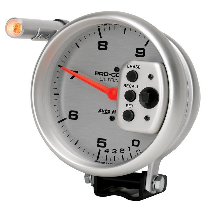 AutoMeter 6854 GAUGE; TACH; 5in.; 9K RPM; PEDESTAL W/QUICK LITE; DUAL RANGE W/PEAK MEMORY; UL - Truck Part Superstore
