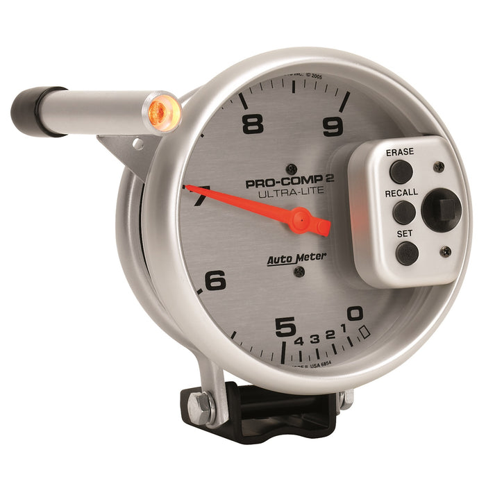 AutoMeter 6854 GAUGE; TACH; 5in.; 9K RPM; PEDESTAL W/QUICK LITE; DUAL RANGE W/PEAK MEMORY; UL - Truck Part Superstore