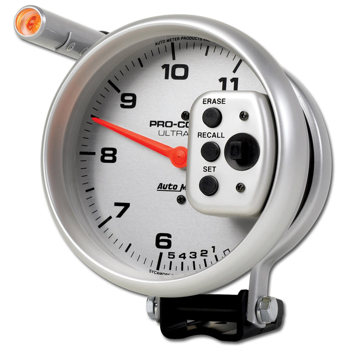 AutoMeter 6855 GAUGE; TACH; 5in.; 11K RPM; PEDESTAL W/QUICK LITE; DUAL RANGE W/PEAK MEMORY; UL - Truck Part Superstore