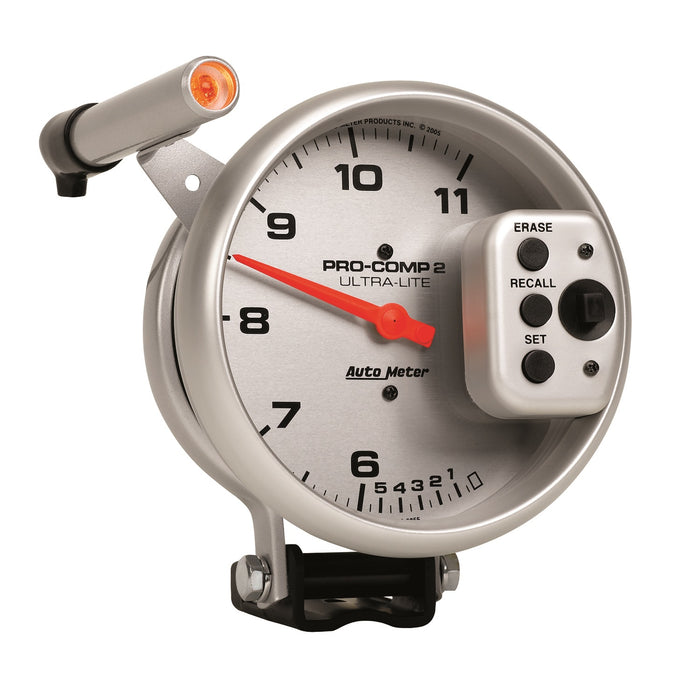 AutoMeter 6855 GAUGE; TACH; 5in.; 11K RPM; PEDESTAL W/QUICK LITE; DUAL RANGE W/PEAK MEMORY; UL - Truck Part Superstore