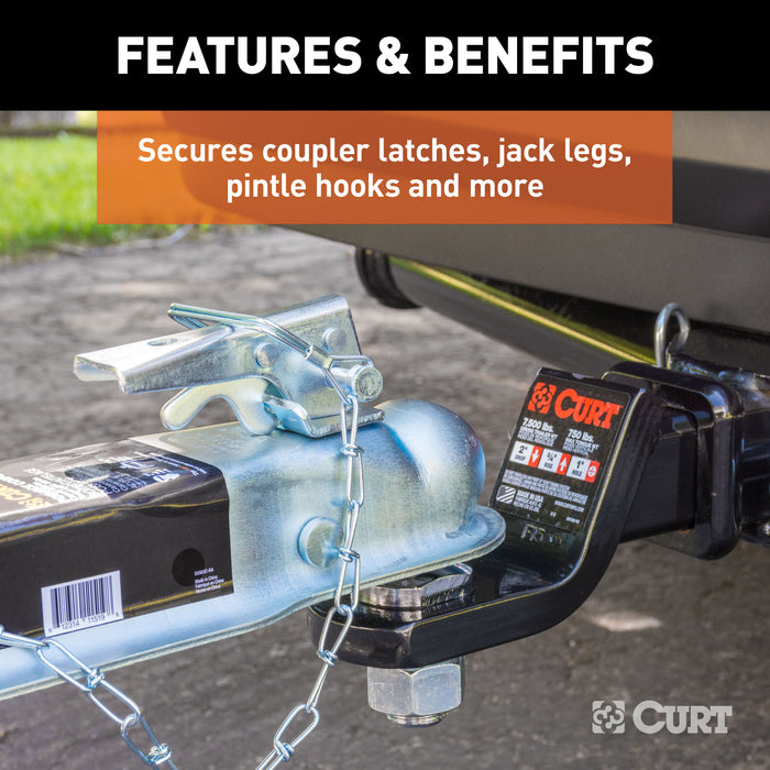 CURT 28000 3/8in. Safety Pin with 12in. Chain (2-3/4in. Pin Length) - Truck Part Superstore