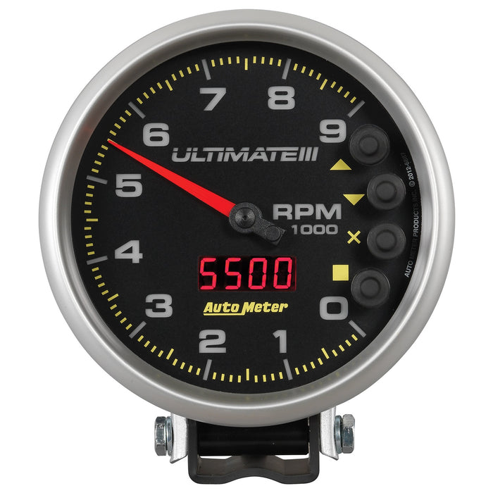 AutoMeter 6887 GAUGE; TACH; 5in.; 9K RPM; PEDESTAL; DATALOGGING; ULTIMATE III PLAYBACK; BLACK - Truck Part Superstore