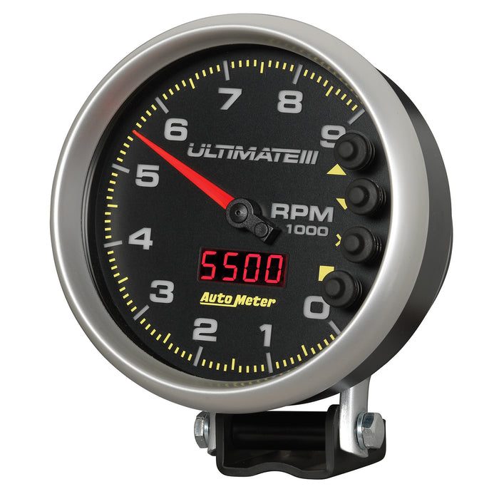 AutoMeter 6887 GAUGE; TACH; 5in.; 9K RPM; PEDESTAL; DATALOGGING; ULTIMATE III PLAYBACK; BLACK - Truck Part Superstore
