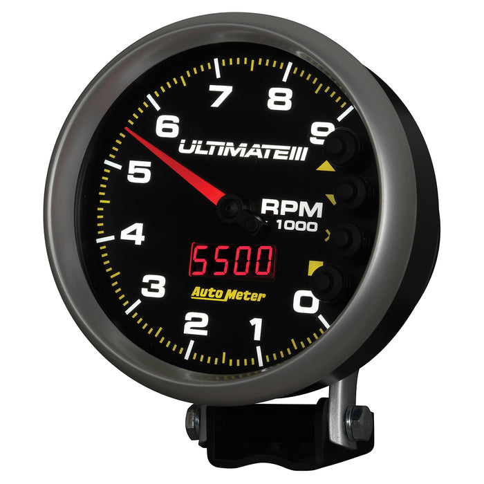 AutoMeter 6887 GAUGE; TACH; 5in.; 9K RPM; PEDESTAL; DATALOGGING; ULTIMATE III PLAYBACK; BLACK - Truck Part Superstore