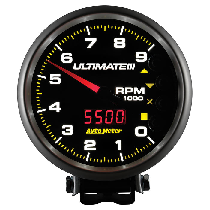 AutoMeter 6887 GAUGE; TACH; 5in.; 9K RPM; PEDESTAL; DATALOGGING; ULTIMATE III PLAYBACK; BLACK - Truck Part Superstore