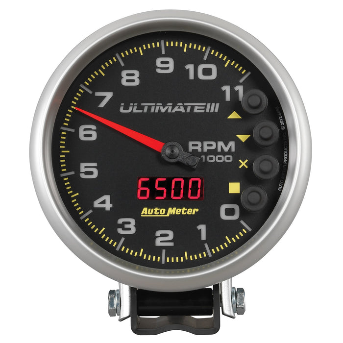 AutoMeter 6888 GAUGE; TACH; 5in.; 11K RPM; PEDESTAL; DATALOGGING; ULTIMATE III PLAYBACK; BLACK - Truck Part Superstore