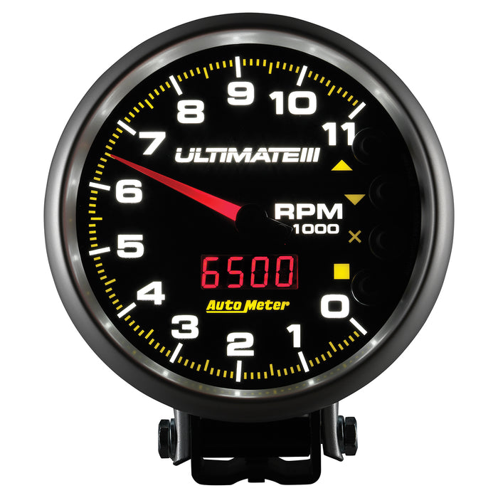 AutoMeter 6888 GAUGE; TACH; 5in.; 11K RPM; PEDESTAL; DATALOGGING; ULTIMATE III PLAYBACK; BLACK - Truck Part Superstore