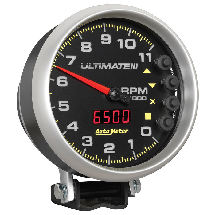 AutoMeter 6888 GAUGE; TACH; 5in.; 11K RPM; PEDESTAL; DATALOGGING; ULTIMATE III PLAYBACK; BLACK - Truck Part Superstore
