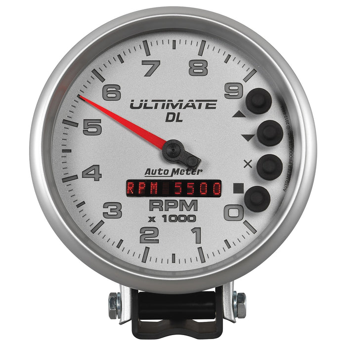 AutoMeter 6894 GAUGE; TACH; 5in.; 9K RPM; PEDESTAL; DATALOGGING; ULTIMATE DL PLAYBACK; SILVER - Truck Part Superstore