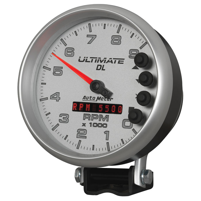 AutoMeter 6894 GAUGE; TACH; 5in.; 9K RPM; PEDESTAL; DATALOGGING; ULTIMATE DL PLAYBACK; SILVER - Truck Part Superstore