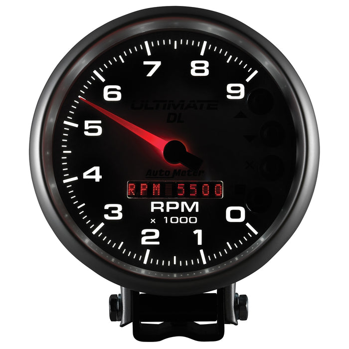 AutoMeter 6894 GAUGE; TACH; 5in.; 9K RPM; PEDESTAL; DATALOGGING; ULTIMATE DL PLAYBACK; SILVER - Truck Part Superstore