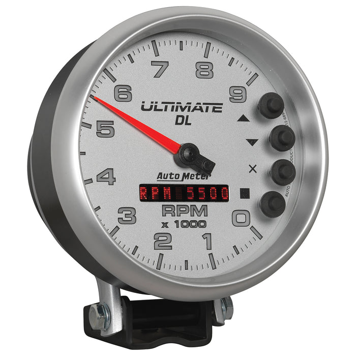 AutoMeter 6894 GAUGE; TACH; 5in.; 9K RPM; PEDESTAL; DATALOGGING; ULTIMATE DL PLAYBACK; SILVER - Truck Part Superstore