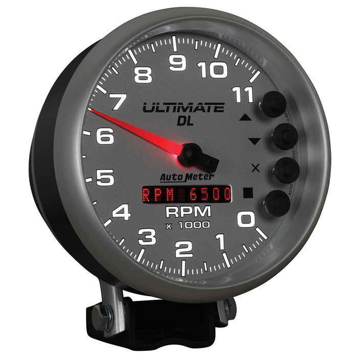 AutoMeter 6895 GAUGE; TACH; 5in.; 11K RPM; PEDESTAL; DATALOGGING; ULTIMATE DL PLAYBACK; SILVER - Truck Part Superstore