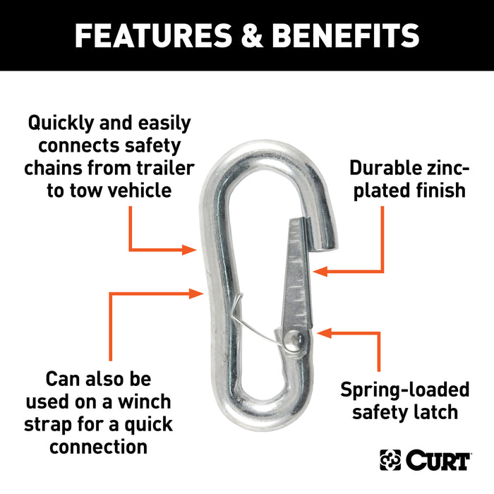 CURT 81271 7/16in. Snap Hook (5;000 lbs; Packaged) - Truck Part Superstore