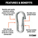 CURT 81271 7/16in. Snap Hook (5;000 lbs; Packaged) - Truck Part Superstore