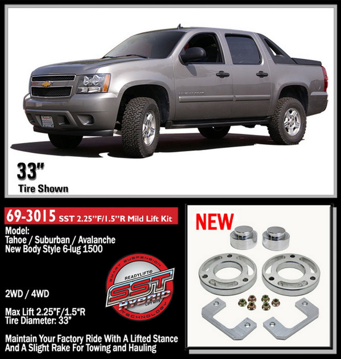 ReadyLift 69-3015 SST® Lift Kit; 2.25 in. Front/1.5 in. Rear Lift; - Truck Part Superstore
