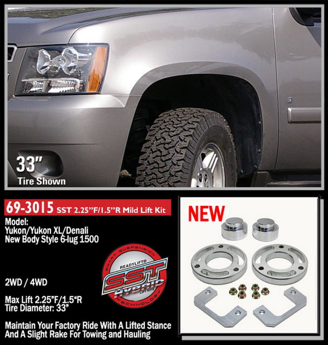 ReadyLift 69-3015 SST® Lift Kit; 2.25 in. Front/1.5 in. Rear Lift; - Truck Part Superstore