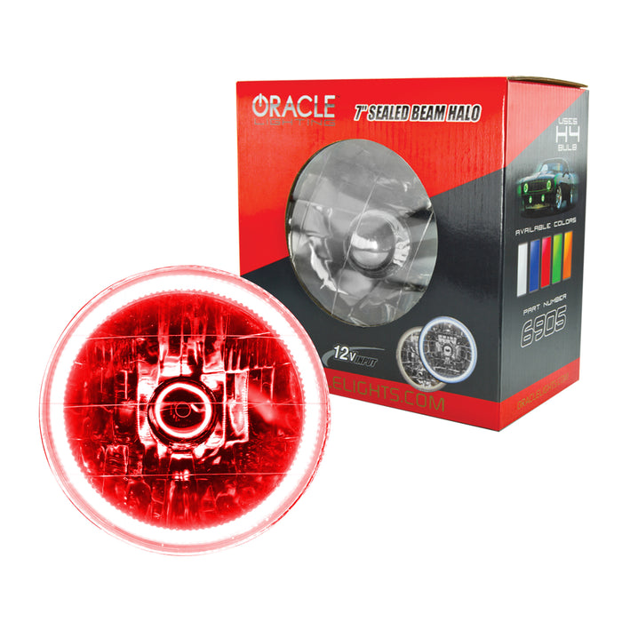 Oracle Lighting 6905-003 Pre-Installed Lights 7 in. Sealed Beam, Red - Truck Part Superstore