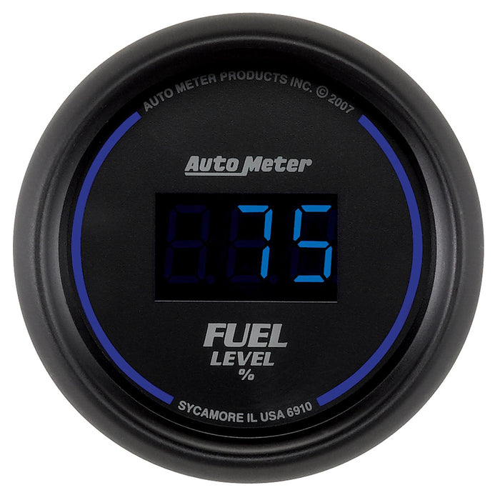 AutoMeter 6910 GAUGE; FUEL LEVEL; 2 1/16in.; 0-280O PROGRAMMABLE; DIGITAL; BLACK DIAL W/BLUE LE - Truck Part Superstore