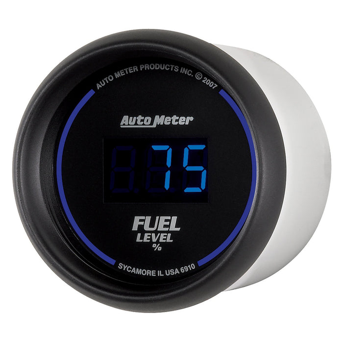 AutoMeter 6910 GAUGE; FUEL LEVEL; 2 1/16in.; 0-280O PROGRAMMABLE; DIGITAL; BLACK DIAL W/BLUE LE - Truck Part Superstore