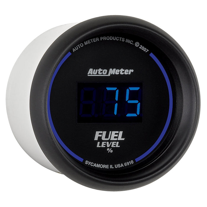 AutoMeter 6910 GAUGE; FUEL LEVEL; 2 1/16in.; 0-280O PROGRAMMABLE; DIGITAL; BLACK DIAL W/BLUE LE - Truck Part Superstore