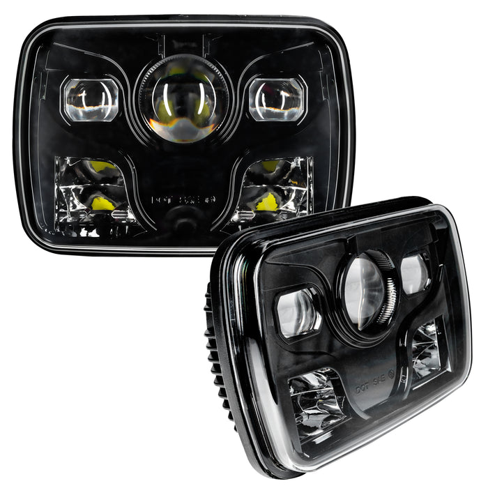 Oracle Lighting 6919-001 7x6 in. 40W Replacement LED Headlight, Black Bezel, 6000K, Pair - Truck Part Superstore