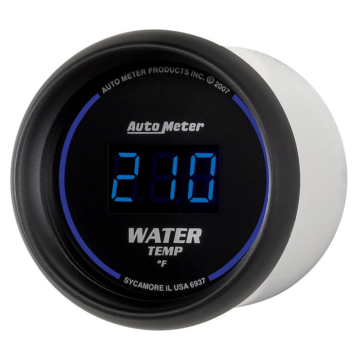 AutoMeter 6937 GAUGE; WATER TEMP; 2 1/16in.; 340deg.F; DIGITAL; BLACK DIAL W/BLUE LED - Truck Part Superstore