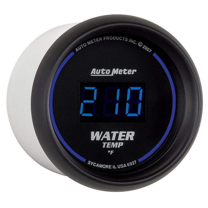 AutoMeter 6937 GAUGE; WATER TEMP; 2 1/16in.; 340deg.F; DIGITAL; BLACK DIAL W/BLUE LED - Truck Part Superstore