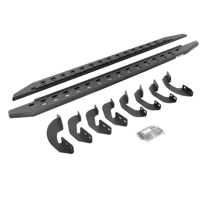 Go Rhino 69443687ST RB20 Slim Line Running Boards with Brackets Kit - Crew Max Only - Truck Part Superstore