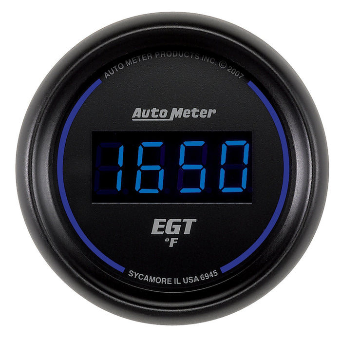 AutoMeter 6945 GAUGE; PYROMETER (EGT); 2 1/16in.; 1600deg.F; DIGITAL; BLACK DIAL W/BLUE LED - Truck Part Superstore