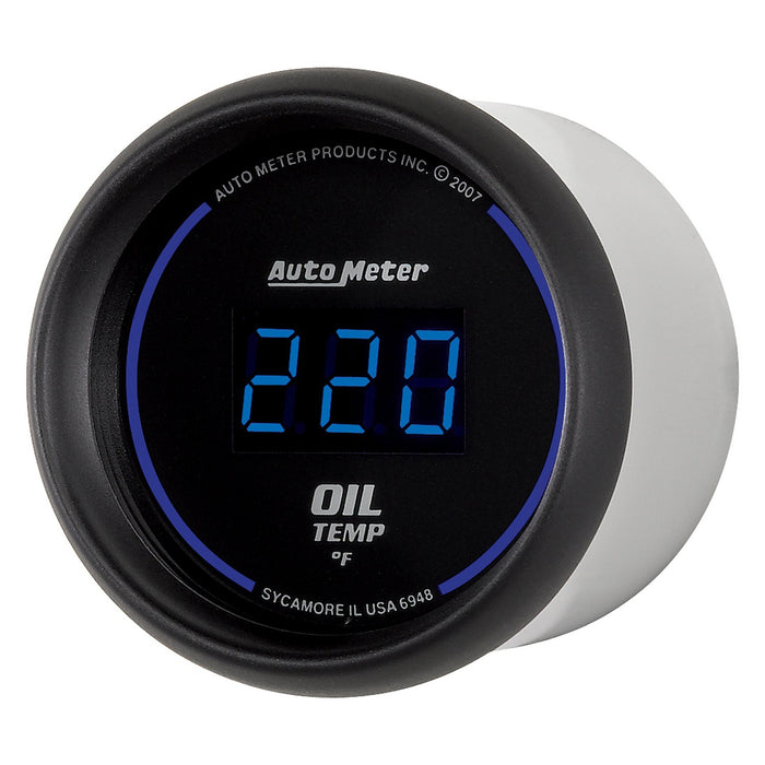 AutoMeter 6948 GAUGE; OIL TEMP; 2 1/16in.; 340deg.F; DIGITAL; BLACK DIAL W/BLUE LED - Truck Part Superstore