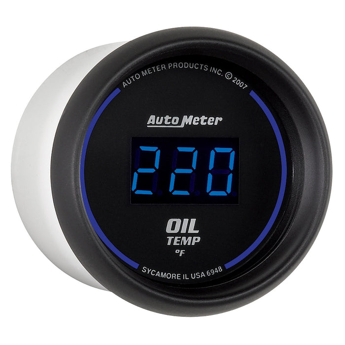 AutoMeter 6948 GAUGE; OIL TEMP; 2 1/16in.; 340deg.F; DIGITAL; BLACK DIAL W/BLUE LED - Truck Part Superstore