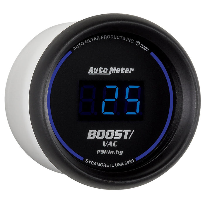 AutoMeter 6959 GAUGE; VAC/BOOST; 2 1/16in.; 30INHG-30PSI; DIGITAL; BLACK DIAL W/BLUE LED - Truck Part Superstore
