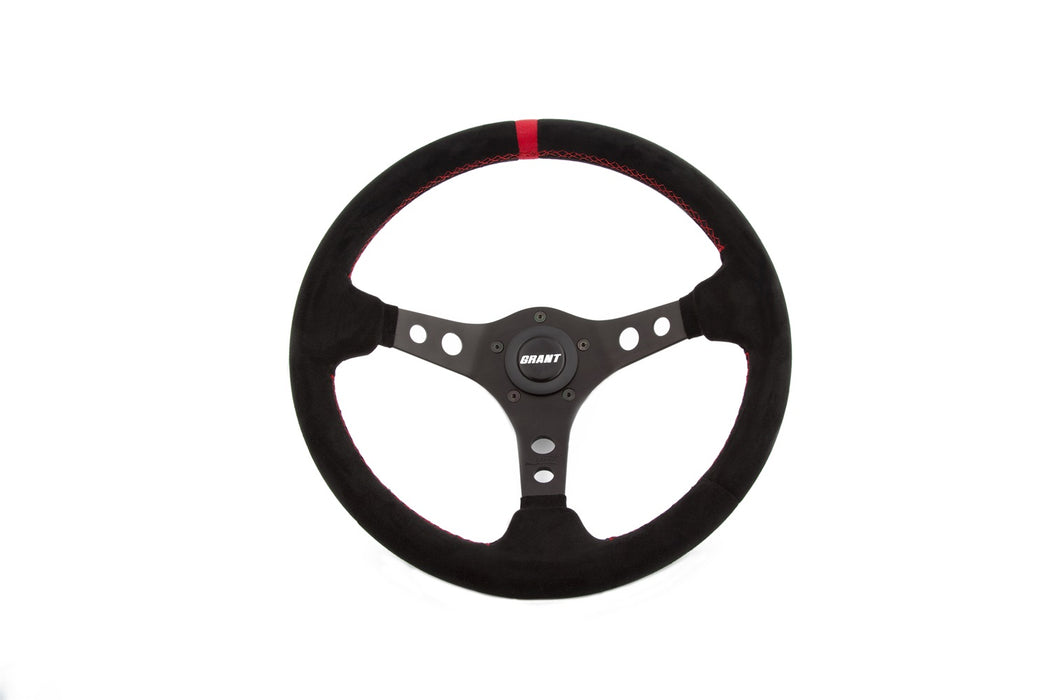 Grant 695 Racing Steering Wheel; Black w/Red Marker; 3-Spoke Design; - Truck Part Superstore