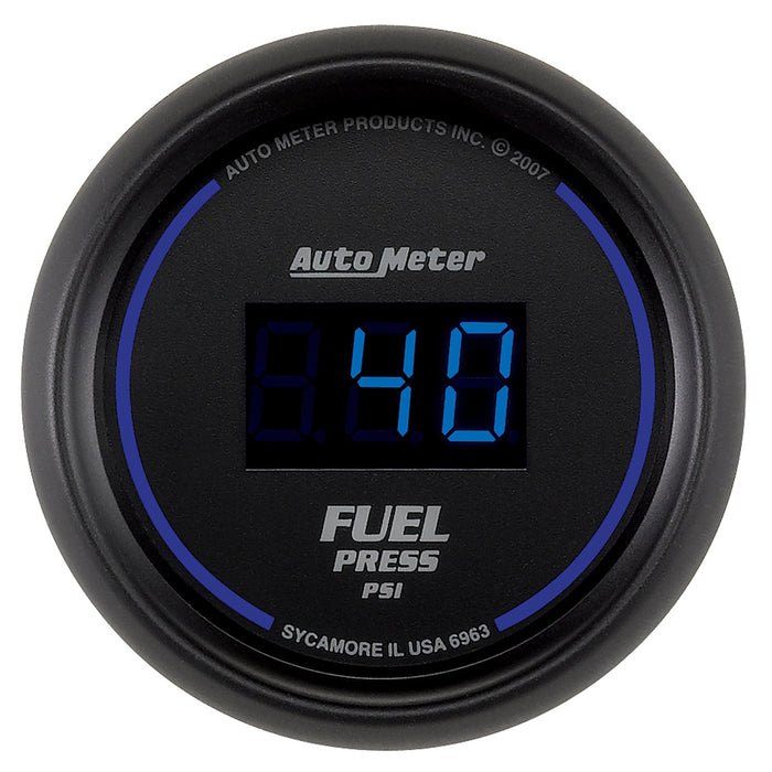 AutoMeter 6963 GAUGE; FUEL PRESSURE; 2 1/16in.; 100PSI; DIGITAL; BLACK DIAL W/BLUE LED - Truck Part Superstore