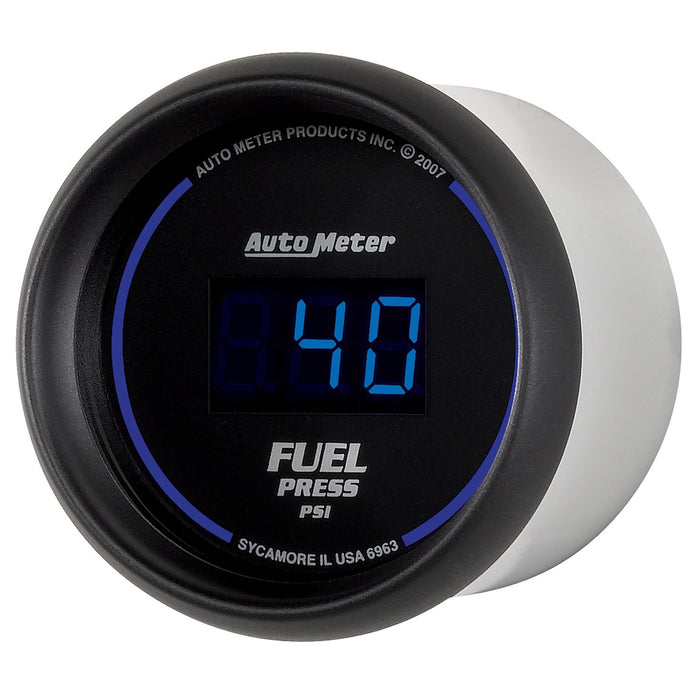 AutoMeter 6963 GAUGE; FUEL PRESSURE; 2 1/16in.; 100PSI; DIGITAL; BLACK DIAL W/BLUE LED - Truck Part Superstore