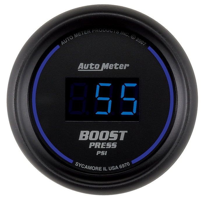 AutoMeter 6970 GAUGE; BOOST; 2 1/16in.; 60PSI; DIGITAL; BLACK DIAL W/BLUE LED - Truck Part Superstore