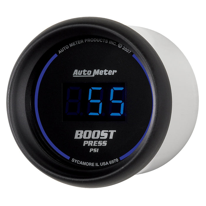 AutoMeter 6970 GAUGE; BOOST; 2 1/16in.; 60PSI; DIGITAL; BLACK DIAL W/BLUE LED - Truck Part Superstore