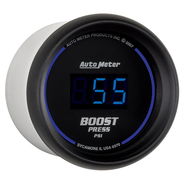 AutoMeter 6970 GAUGE; BOOST; 2 1/16in.; 60PSI; DIGITAL; BLACK DIAL W/BLUE LED - Truck Part Superstore