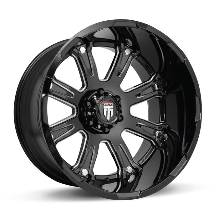 AMERICAN TRUXX AT154-2273BM-44 AT154 BOMB BLACK/MACHINED 20X12 5-127 -44mm 78.1mm - Truck Part Superstore