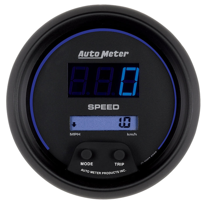AutoMeter 6988 GAUGE; SPEEDO; 3 3/8in.; 260MPH/260KM/H; ELEC PROGRAM; DIGITAL; BLACK W/BLU LED - Truck Part Superstore